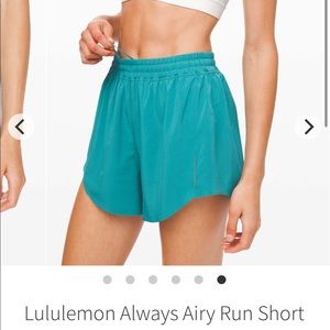 ISO LULULEMON ALWAYS AIRY SHORTS BLUE